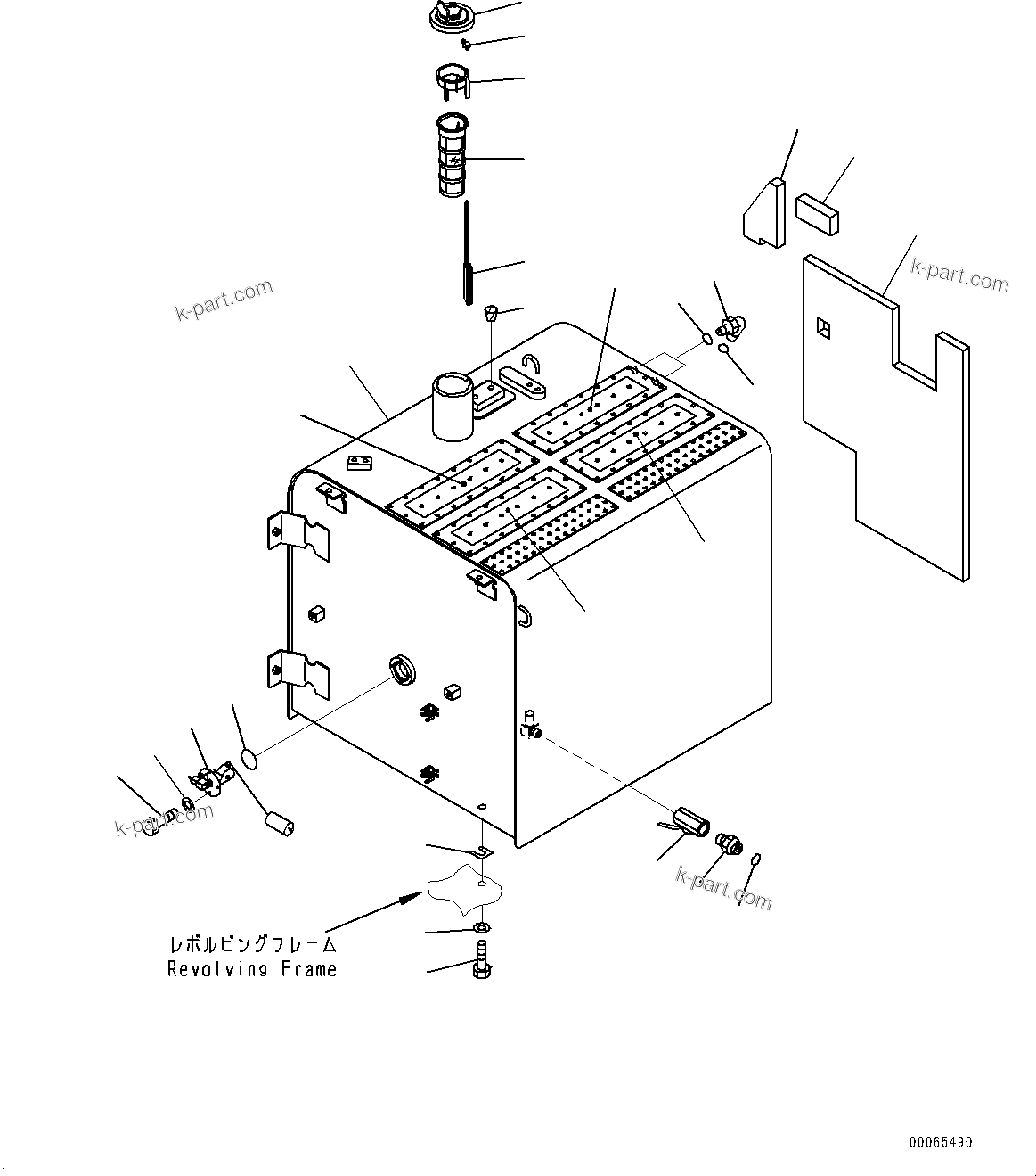Komatsu parts book diagram for PC450LC-8R S/N 79001-UP: FUEL TANK, (#75001-76011)