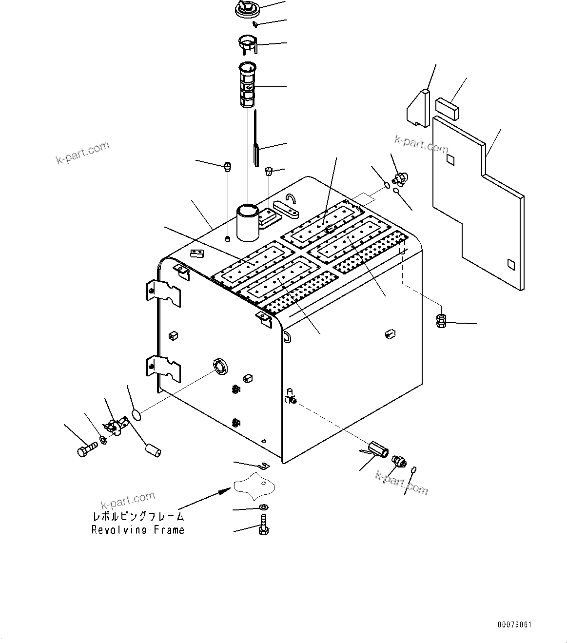 Komatsu parts book diagram for PC450LC-8R S/N 79001-UP: FUEL TANK, (REFUELING PUMP)(#75001-76011)