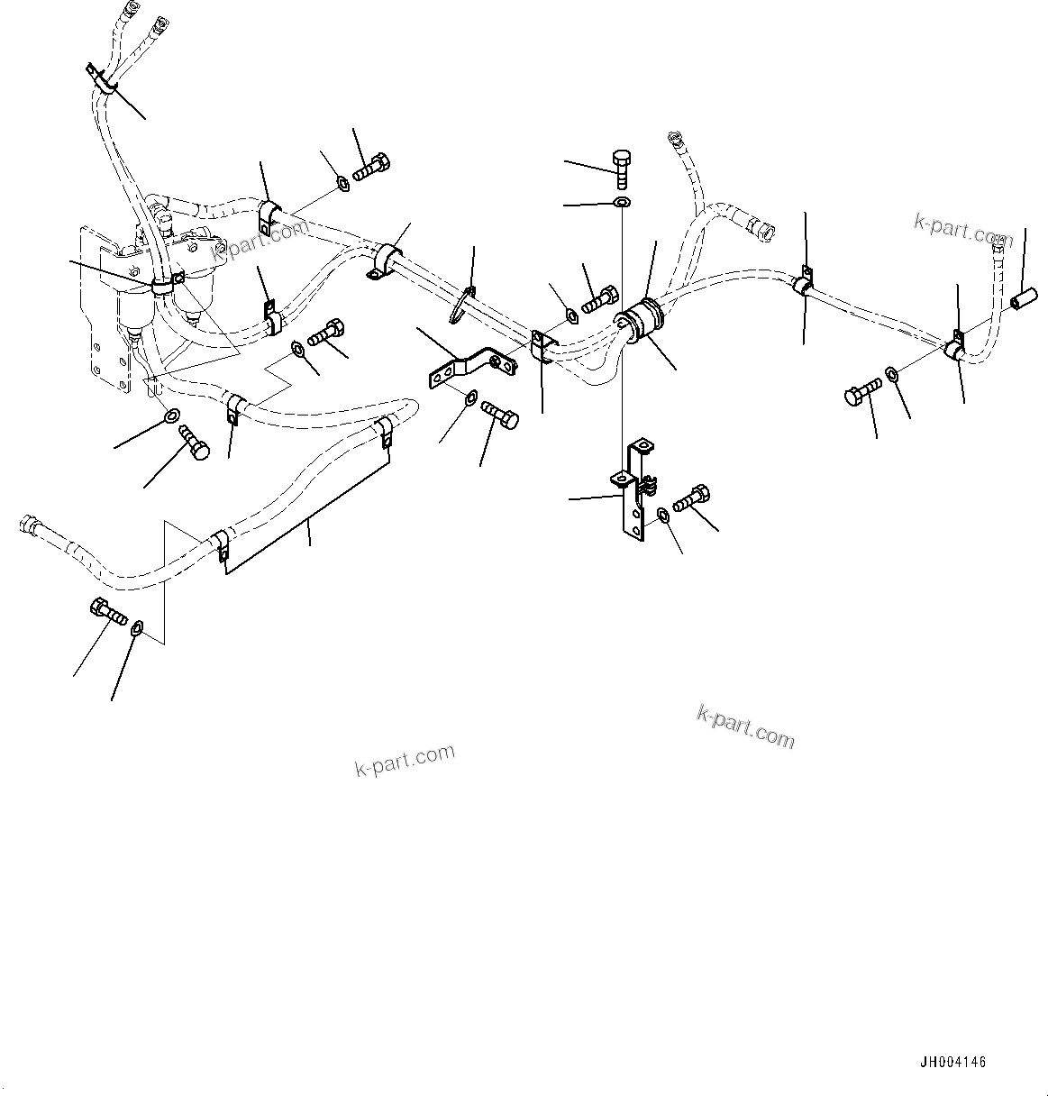 Komatsu parts book diagram for PC450LC-8R S/N 79001-UP: FUEL PIPING, BRACKET AND CLIP(#77157-)