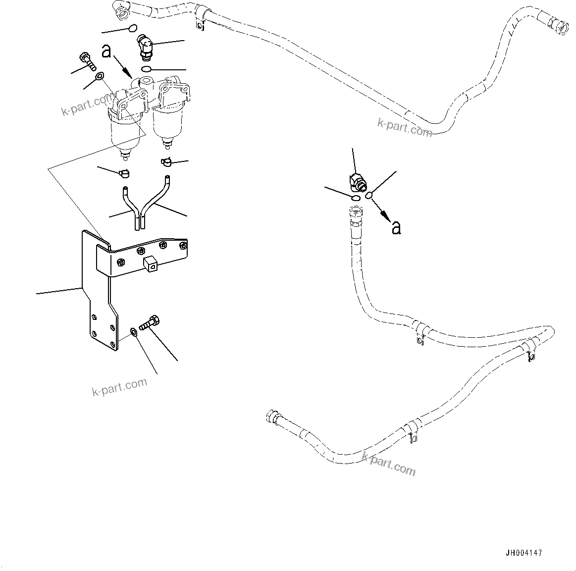 Komatsu parts book diagram for PC450LC-8R S/N 79001-UP: FUEL PIPING, WATER SEPARATOR MOUNTING(#75100-)