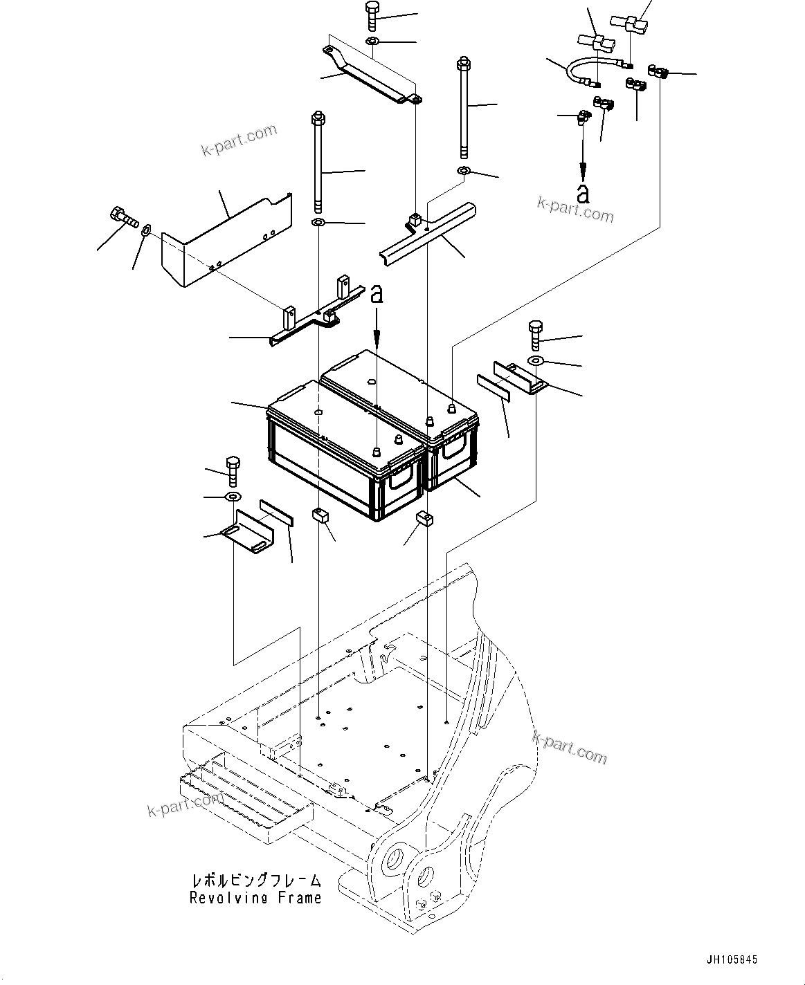 Komatsu parts book diagram for PC450LC-8R S/N 79001-UP: BATTERY, (#76788-)