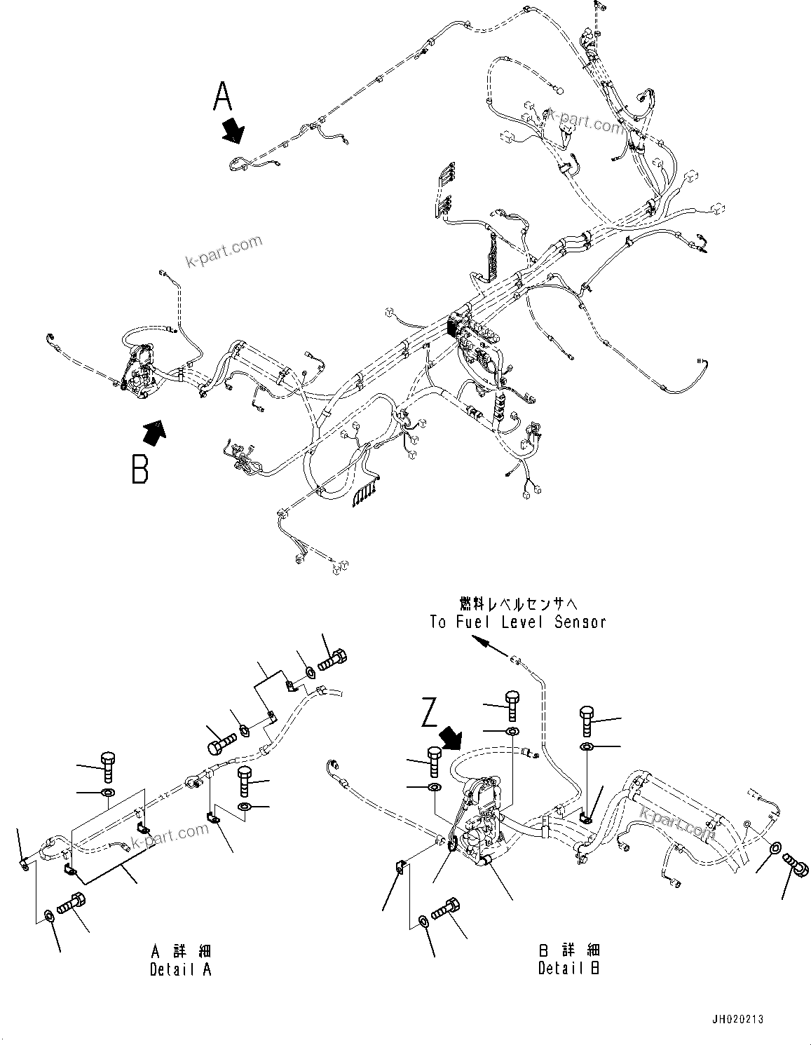 Komatsu parts book diagram for PC450LC-8R S/N 79001-UP: ELECTRIC WIRING HARNESS, MAIN WIRING HARNESS CLAMP (4/4)(#75001-75201)