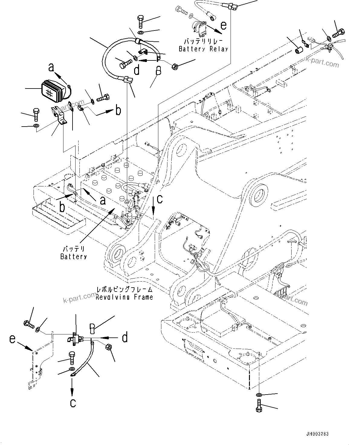 Komatsu parts book diagram for PC450LC-8R S/N 79001-UP: ELECTRIC WIRING HARNESS, WORKING LAMP(#75001-)