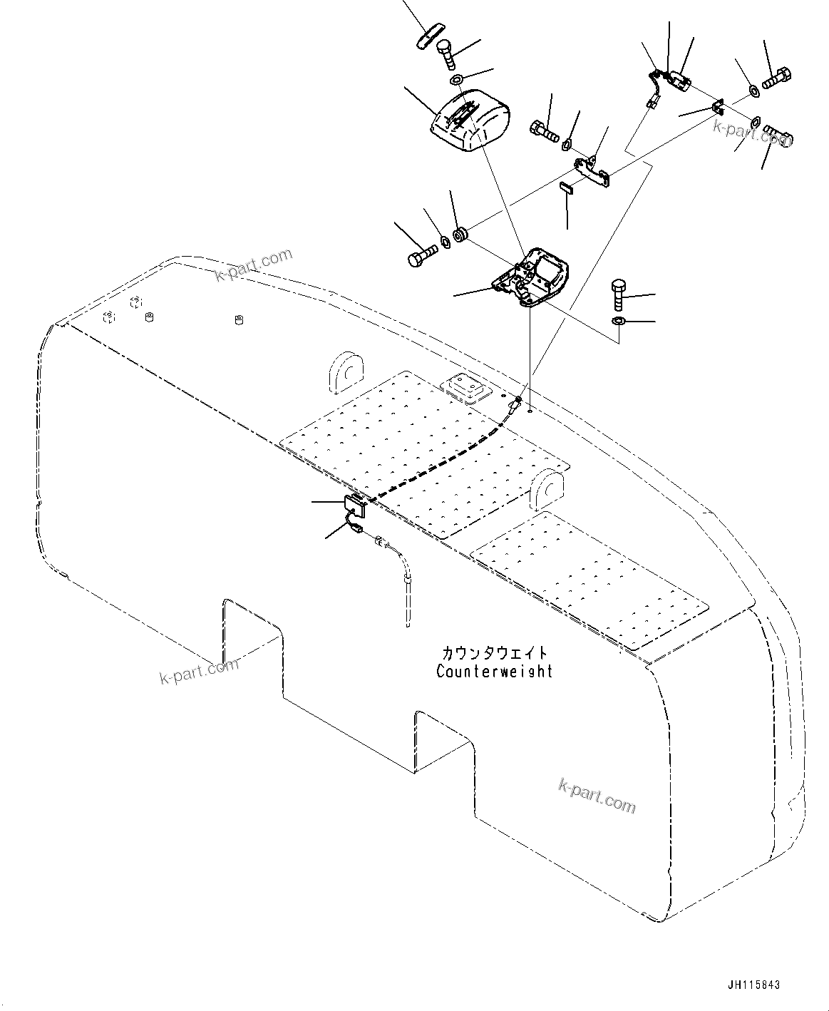Komatsu parts book diagram for PC450LC-8R S/N 79001-UP: REARVIEW CAMERA, (1-CAMERA)(#77443-)