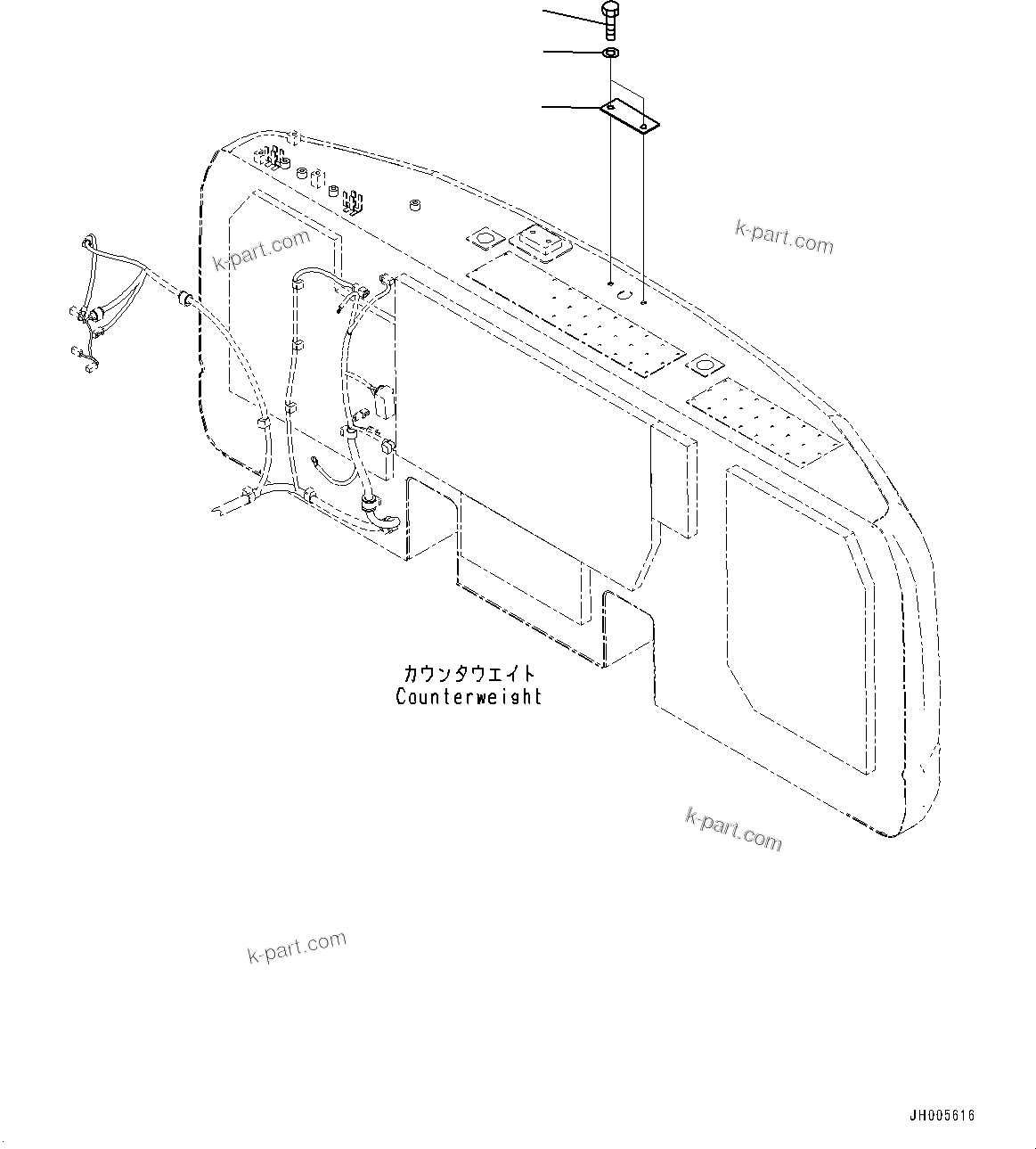 Komatsu parts book diagram for PC450LC-8R S/N 79001-UP: REARVIEW CAMERA, (WITHOUT CAMERA)(#75165-)