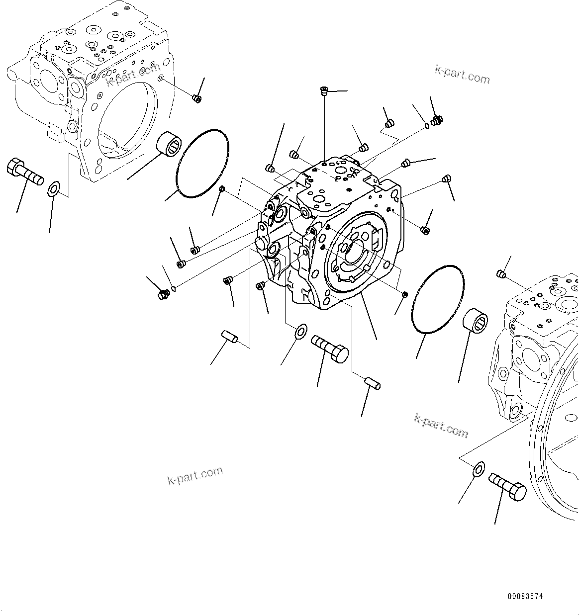 Komatsu parts book diagram for PC450LC-8R S/N 79001-UP: HYDRAULIC PUMP, PISTON PUMP (2/12)(#77289-)