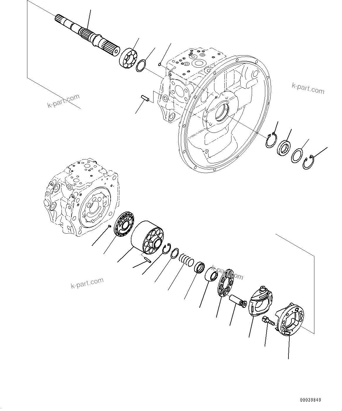 Komatsu parts book diagram for PC450LC-8R S/N 79001-UP: HYDRAULIC PUMP, PISTON PUMP (3/12)(#77289-)
