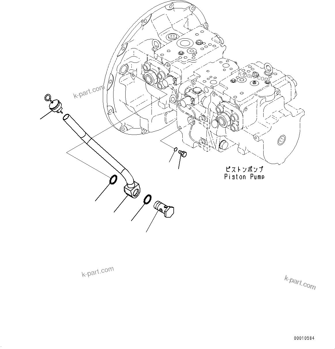 Komatsu parts book diagram for PC450LC-8R S/N 79001-UP: HYDRAULIC PUMP RELATED PARTS, (#75001-)