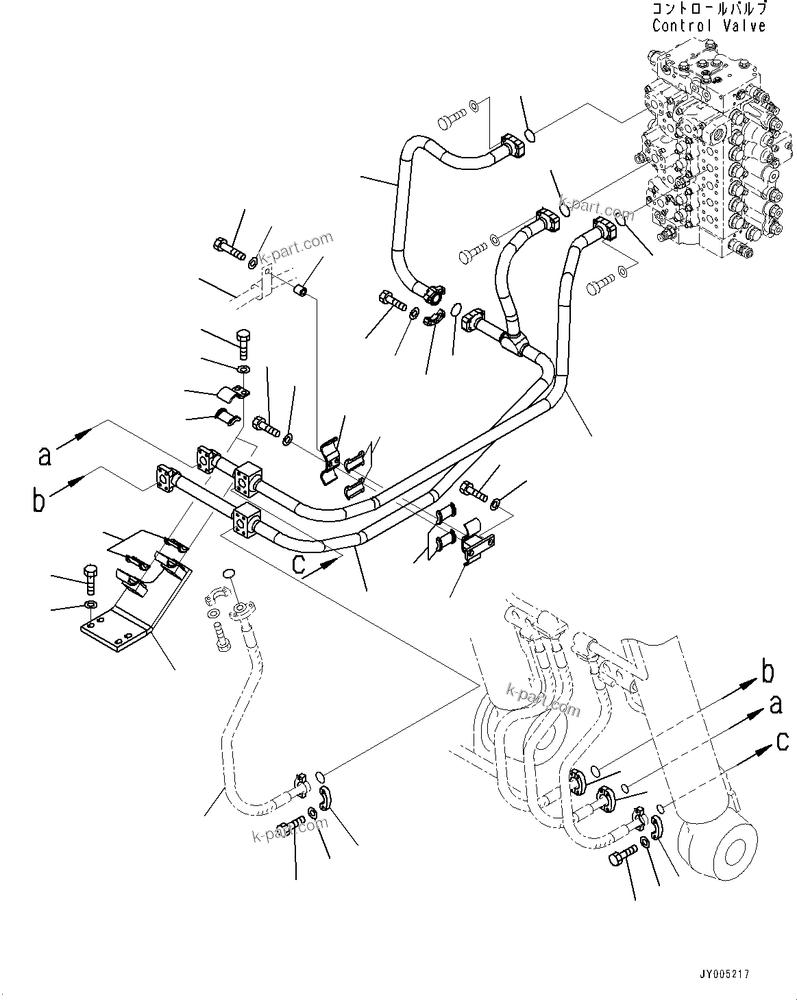 Komatsu parts book diagram for PC450LC-8R S/N 79001-UP: BOOM PIPING, TUBE(#75001-)