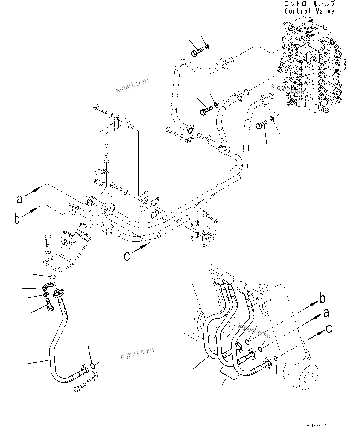 Komatsu parts book diagram for PC450LC-8R S/N 79001-UP: BOOM PIPING, HOSE(#75001-)