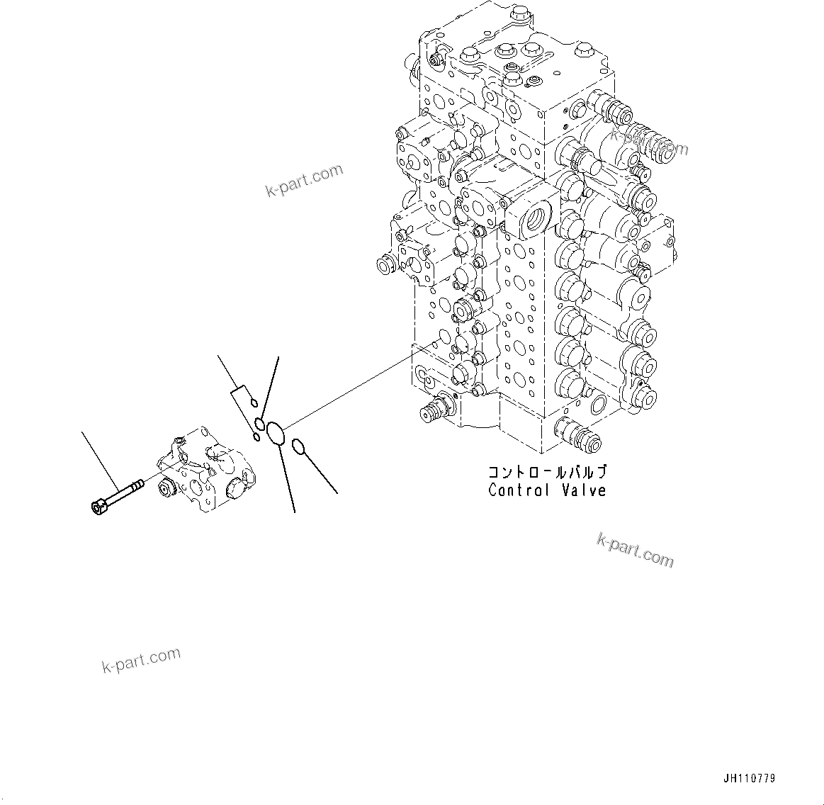 Komatsu parts book diagram for PC450LC-8R S/N 79001-UP: ARM HYDRAULIC DRIFT PREVENTION VALVE, RELATED PARTS(#76945-77111)