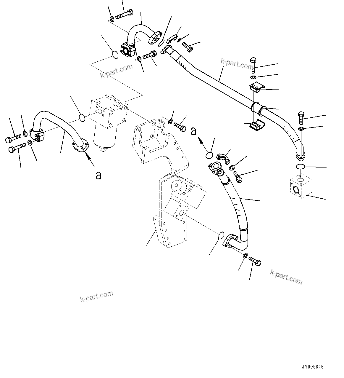 Komatsu parts book diagram for PC450LC-8R S/N 79001-UP: ACTUATOR PIPING, RETURN PIPING(#75001-)