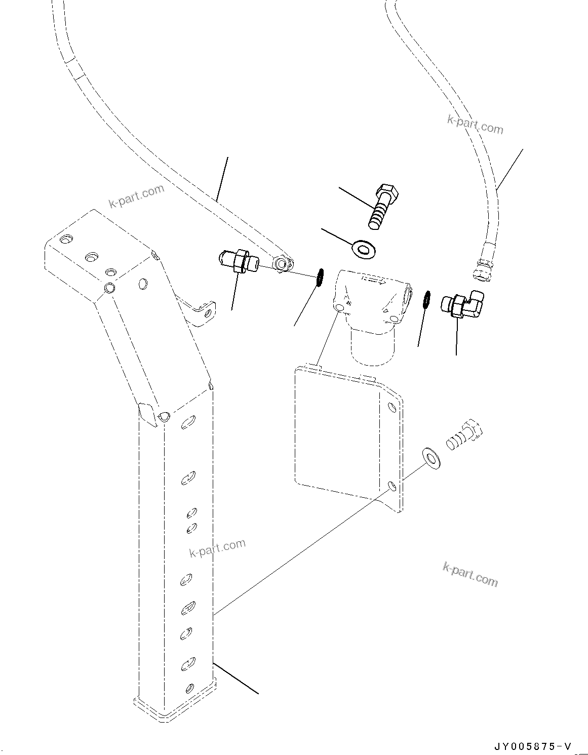 Komatsu parts book diagram for PC450LC-8R S/N 79001-UP: ACTUATOR PIPING, PILOT FILTER MOUNTING(#75001-)