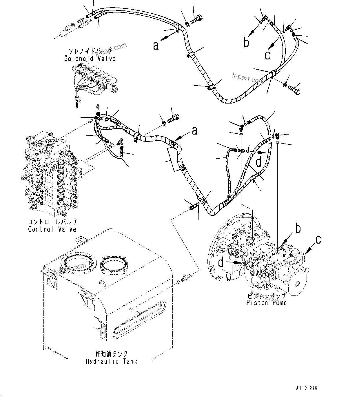 Komatsu parts book diagram for PC450LC-8R S/N 79001-UP: LS PIPING, (#75001-)