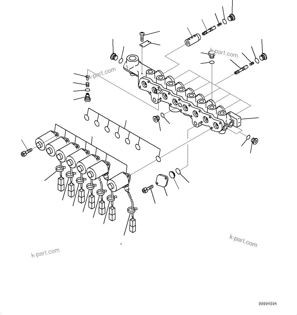 Komatsu parts book diagram for PC450LC-8R S/N 79001-UP: SOLENOID VALVE, INNER PARTS (1-SERVICE VALVE)(#75001-75199)
