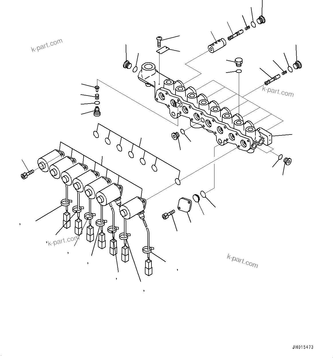 Komatsu parts book diagram for PC450LC-8R S/N 79001-UP: SOLENOID VALVE, INNER PARTS (1-SERVICE VALVE)(#75200-76841)