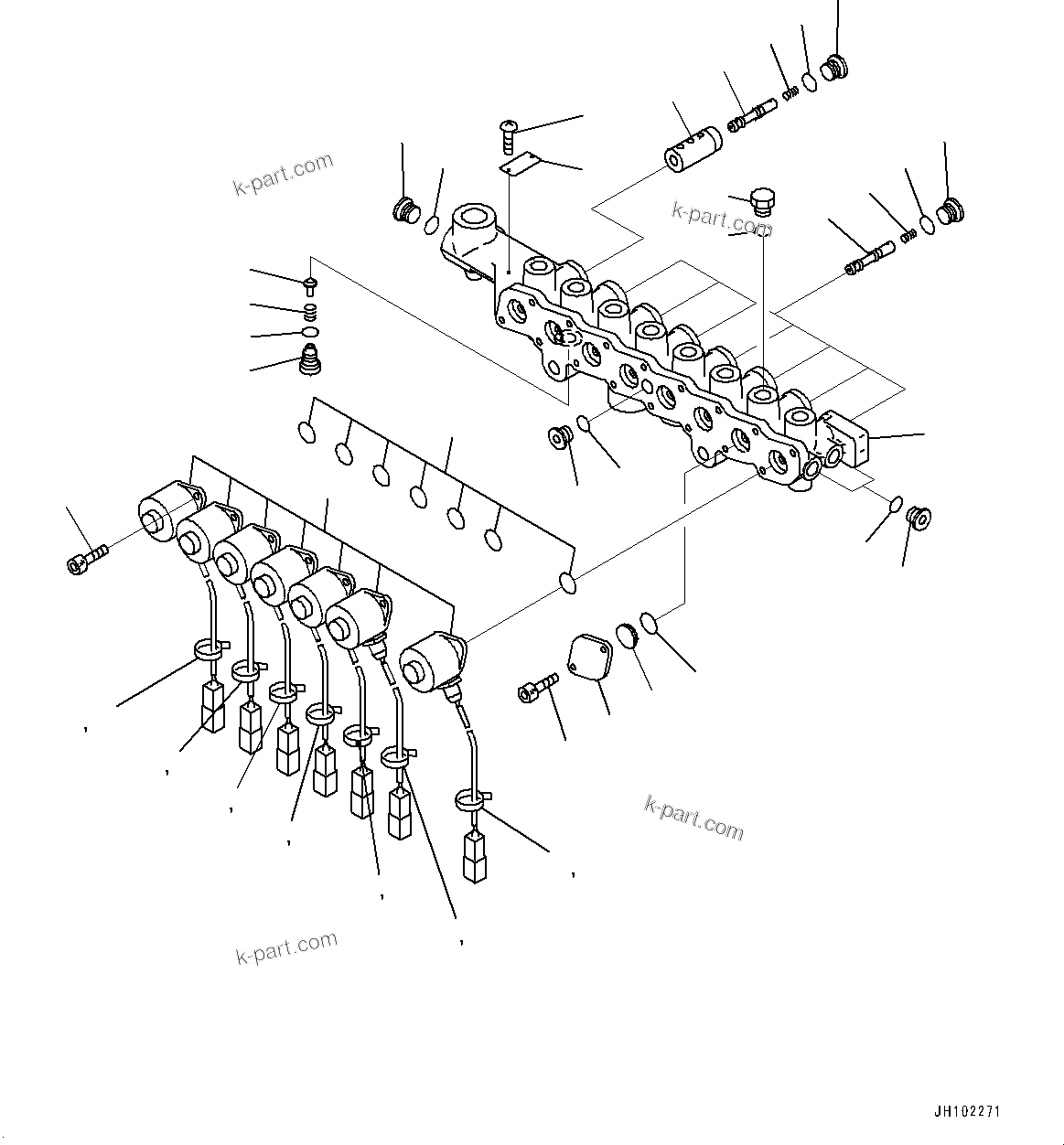 Komatsu parts book diagram for PC450LC-8R S/N 79001-UP: SOLENOID VALVE, INNER PARTS (1-SERVICE VALVE)(#76842-)