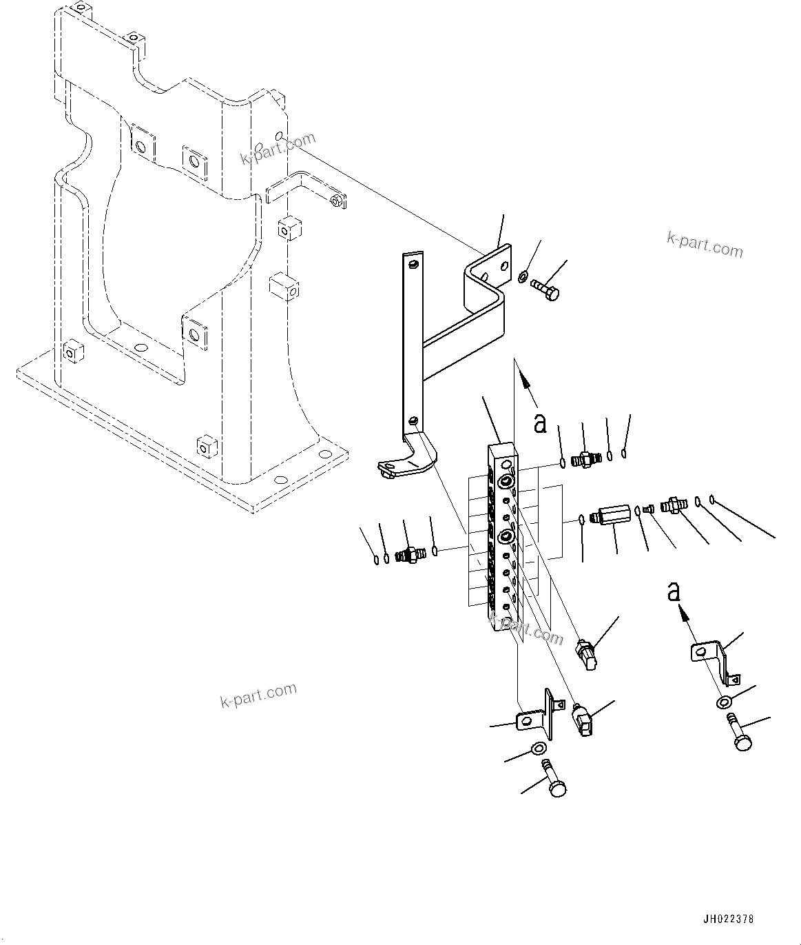 Komatsu parts book diagram for PC450LC-8R S/N 79001-UP: PRESSURE SWITCH BLOCK, (#76105-)