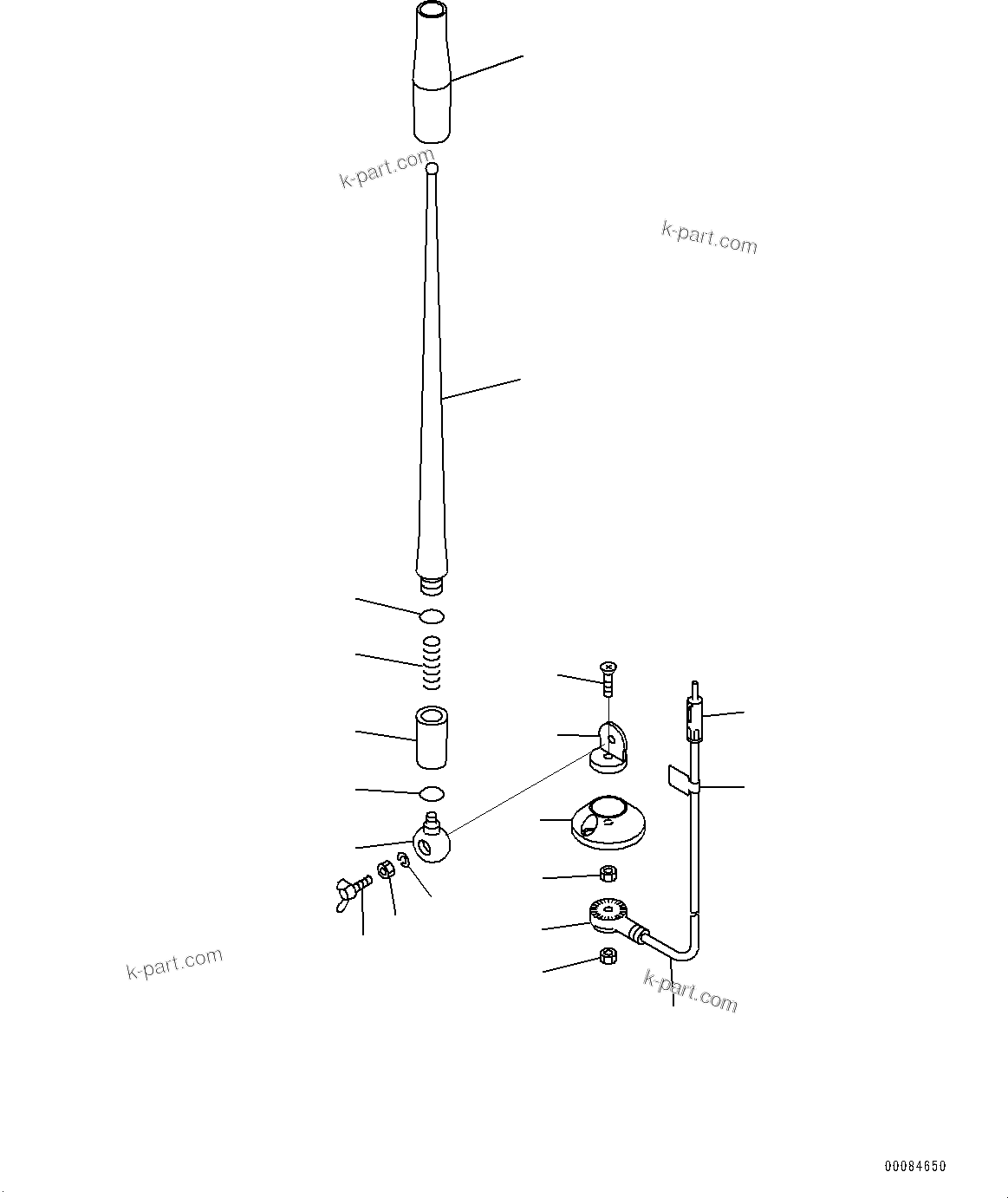 Komatsu parts book diagram for PC450LC-8R S/N 79001-UP: CAB, RUBBER ANTENNA(#79001-)