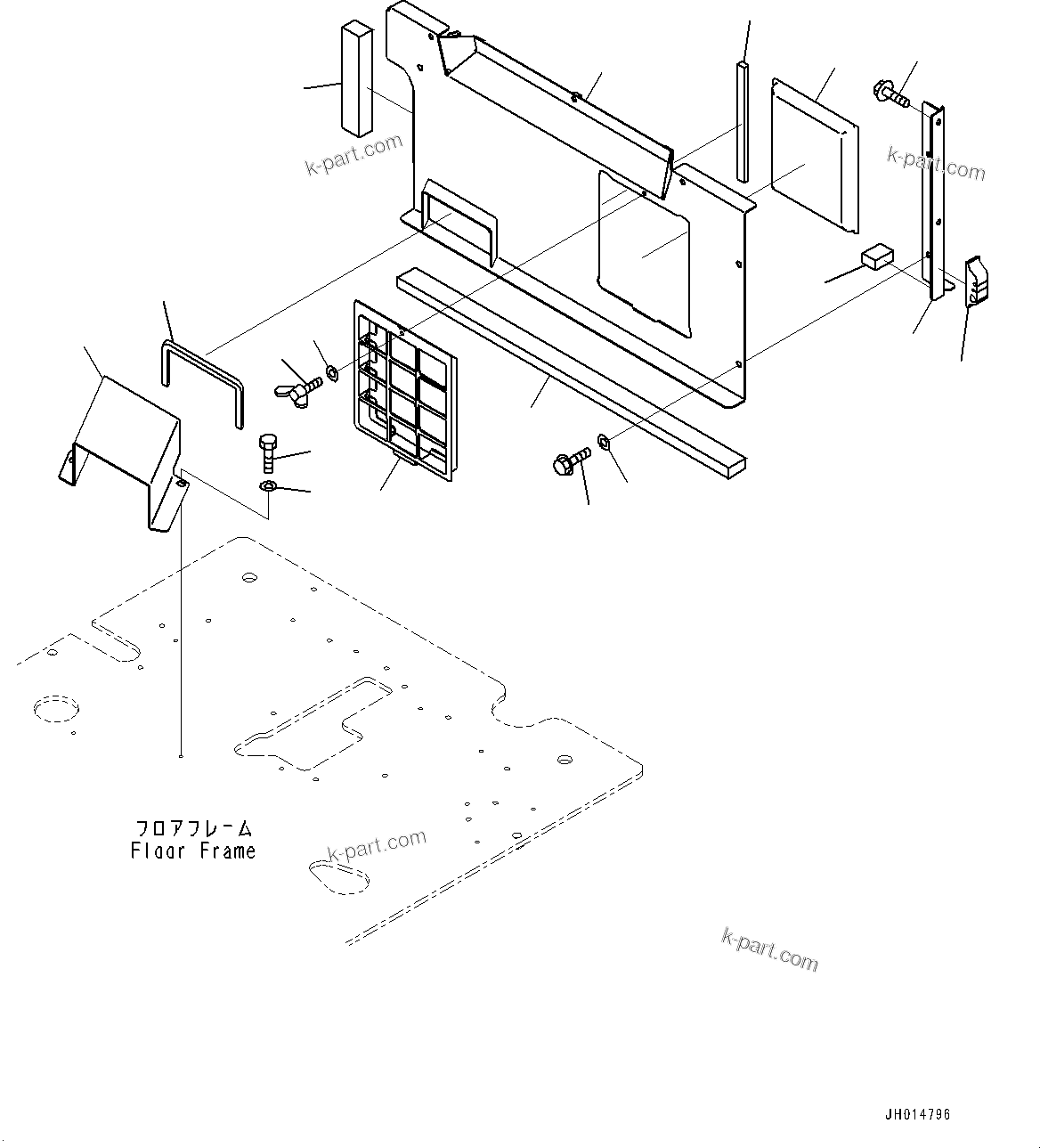 Komatsu parts book diagram for PC450LC-8R S/N 79001-UP: CAB, CAB IN PARTS, PARTITION AND FILTER(#79001-)