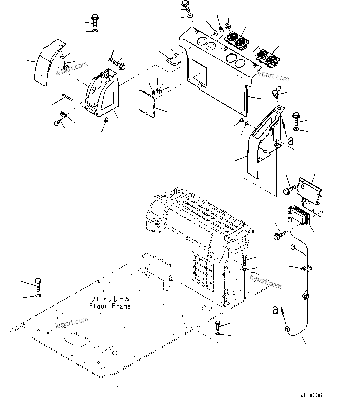 Komatsu parts book diagram for PC450LC-8R S/N 79001-UP: CAB, CAB IN PARTS, REAR COVER(#79001-)