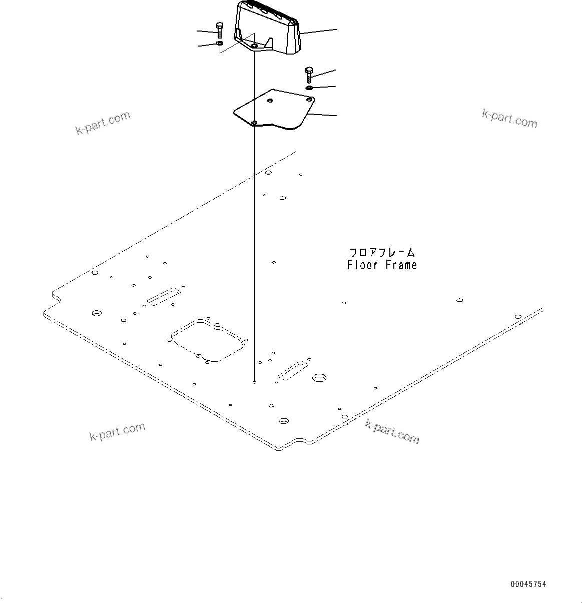 Komatsu parts book diagram for PC450LC-8R S/N 79001-UP: CAB, FLOOR, FOOTREST, L.H.(#79001-)