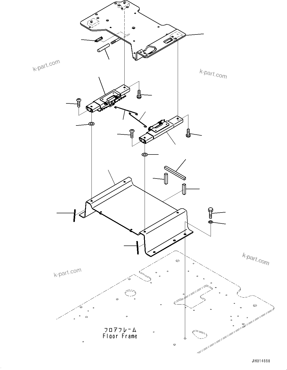 Komatsu parts book diagram for PC450LC-8R S/N 79001-UP: CAB, FLOOR, BASE(#79001-)