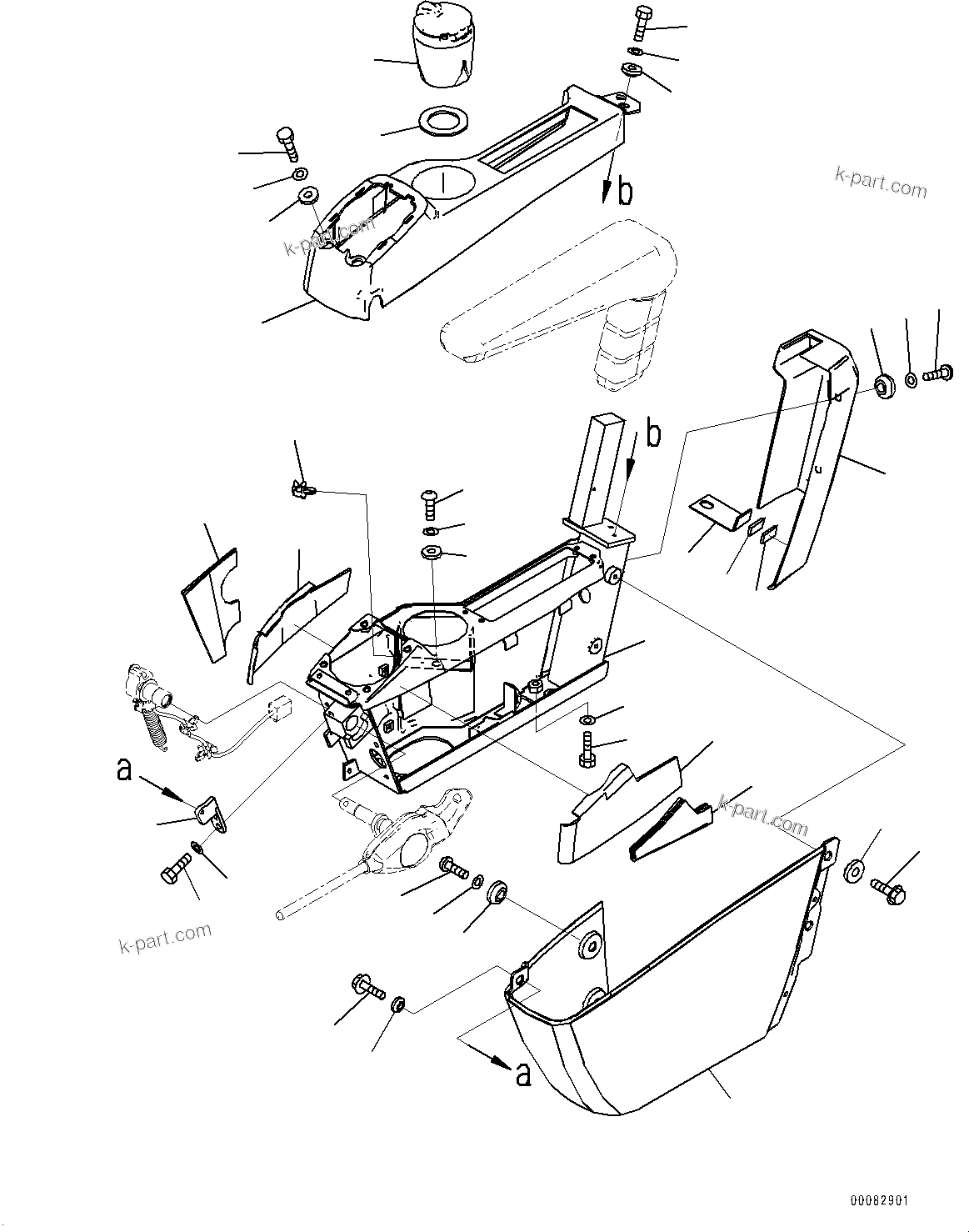 Komatsu parts book diagram for PC450LC-8R S/N 79001-UP: CAB, FLOOR, CONSOLE, L.H.(#79001-)