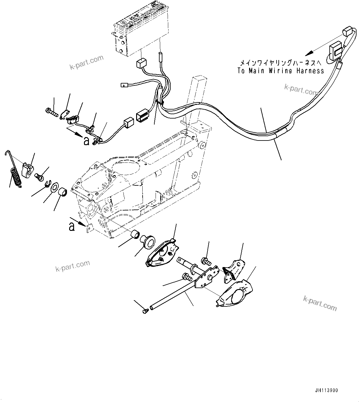 Komatsu parts book diagram for PC450LC-8R S/N 79001-UP: CAB, FLOOR, WORK EQUIPMENT LOCK LEVER(#79001-)