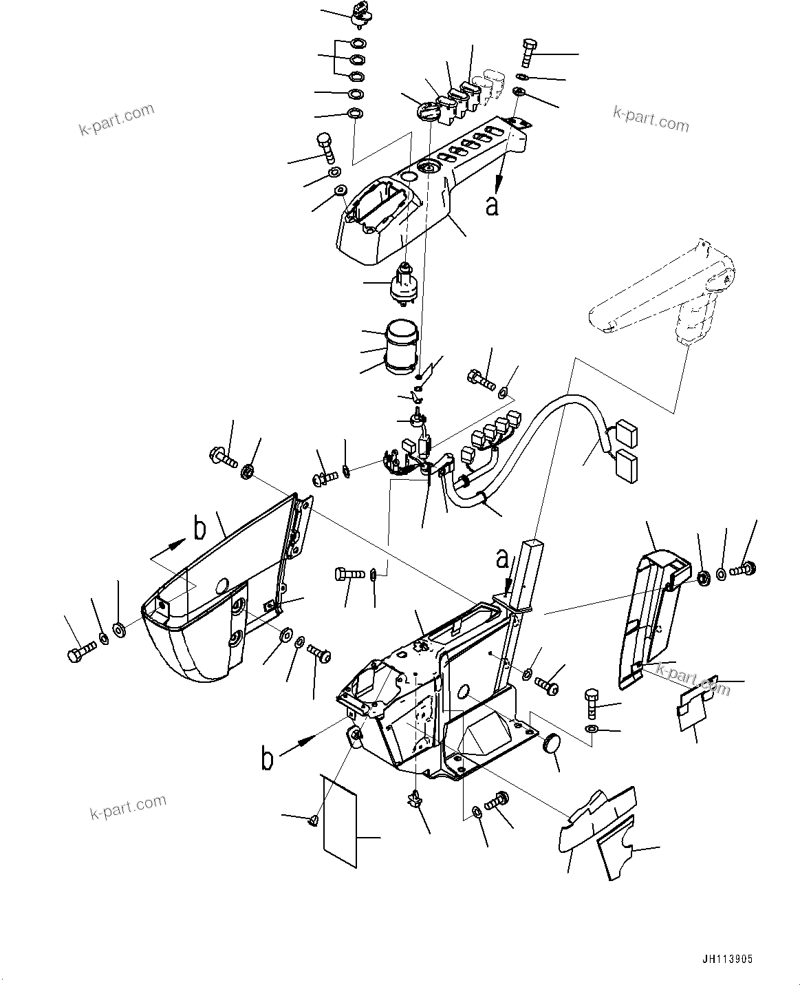 Komatsu parts book diagram for PC450LC-8R S/N 79001-UP: CAB, FLOOR, CONSOLE, R.H.(#79001-)
