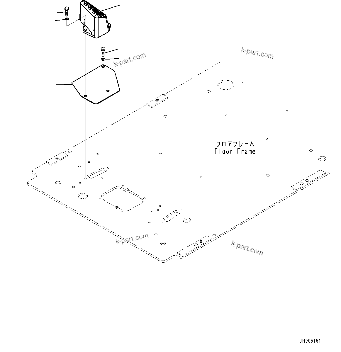 Komatsu parts book diagram for PC450LC-8R S/N 79001-UP: CAB, FLOOR, FOOTREST, R.H.(#79001-)