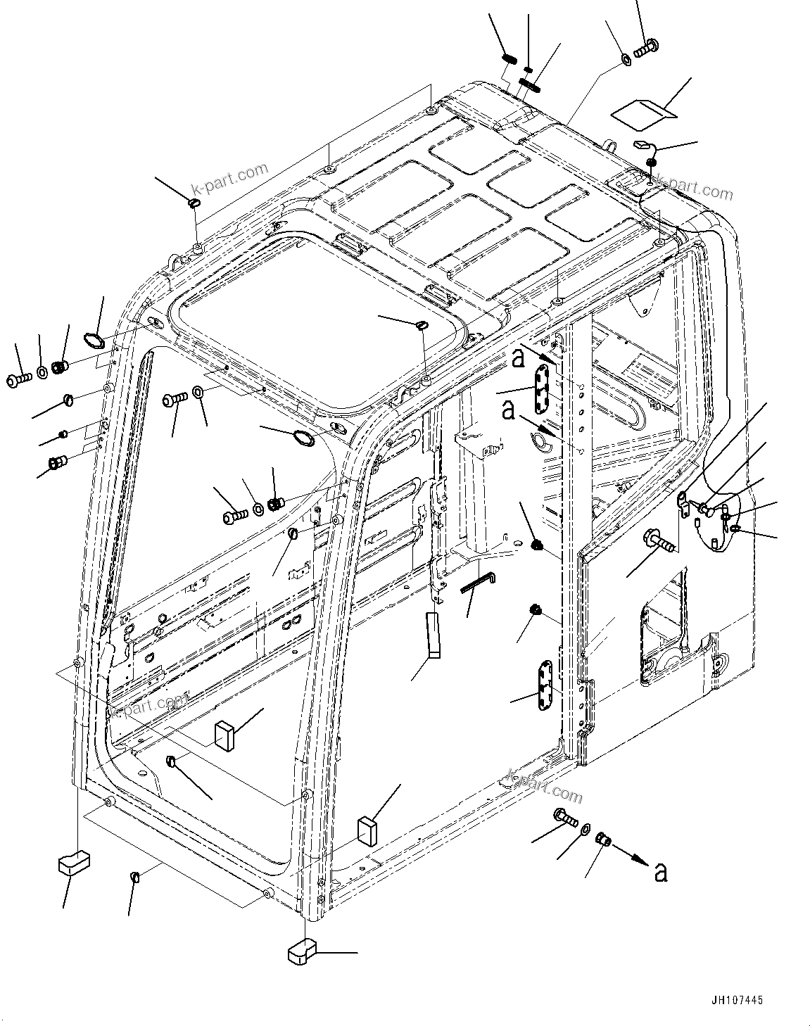 Komatsu parts book diagram for PC450LC-8R S/N 79001-UP: CAB, PLUG BOLT AND ANTENNA(#79001-)