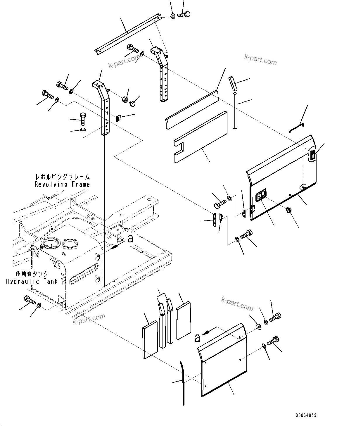 Komatsu parts book diagram for PC450LC-8R S/N 79001-UP: DOOR L.H., (#75001-76011)
