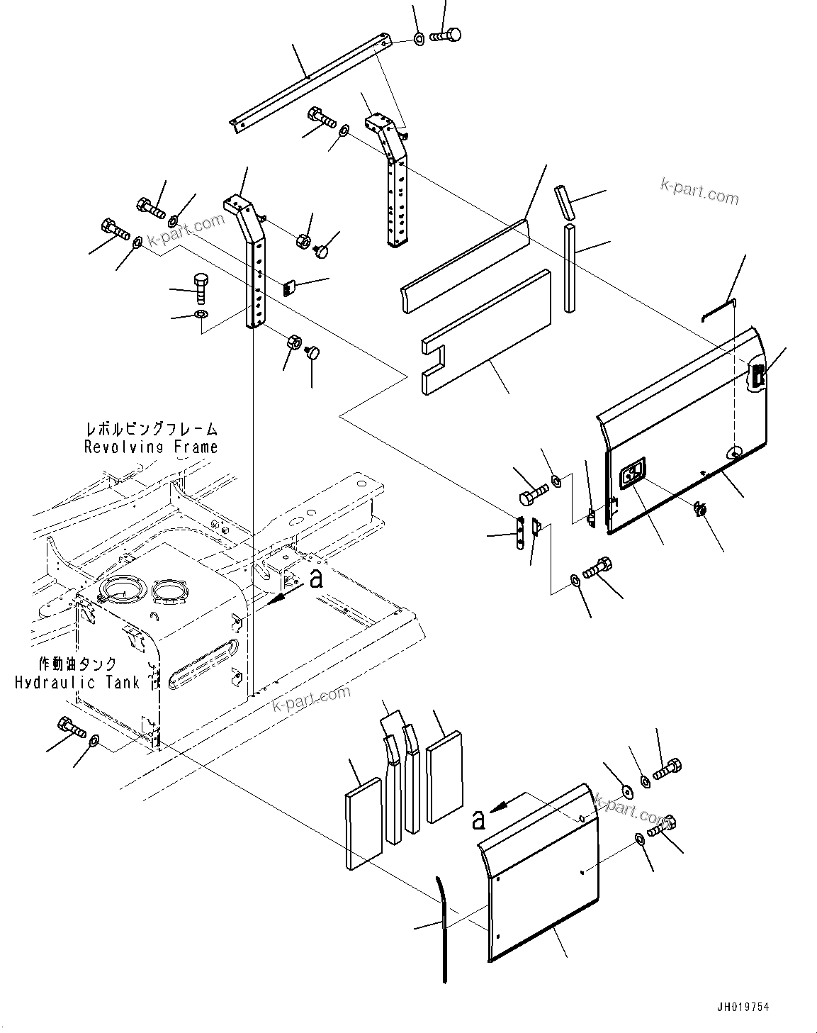 Komatsu parts book diagram for PC450LC-8R S/N 79001-UP: DOOR L.H., (#76012-76390)