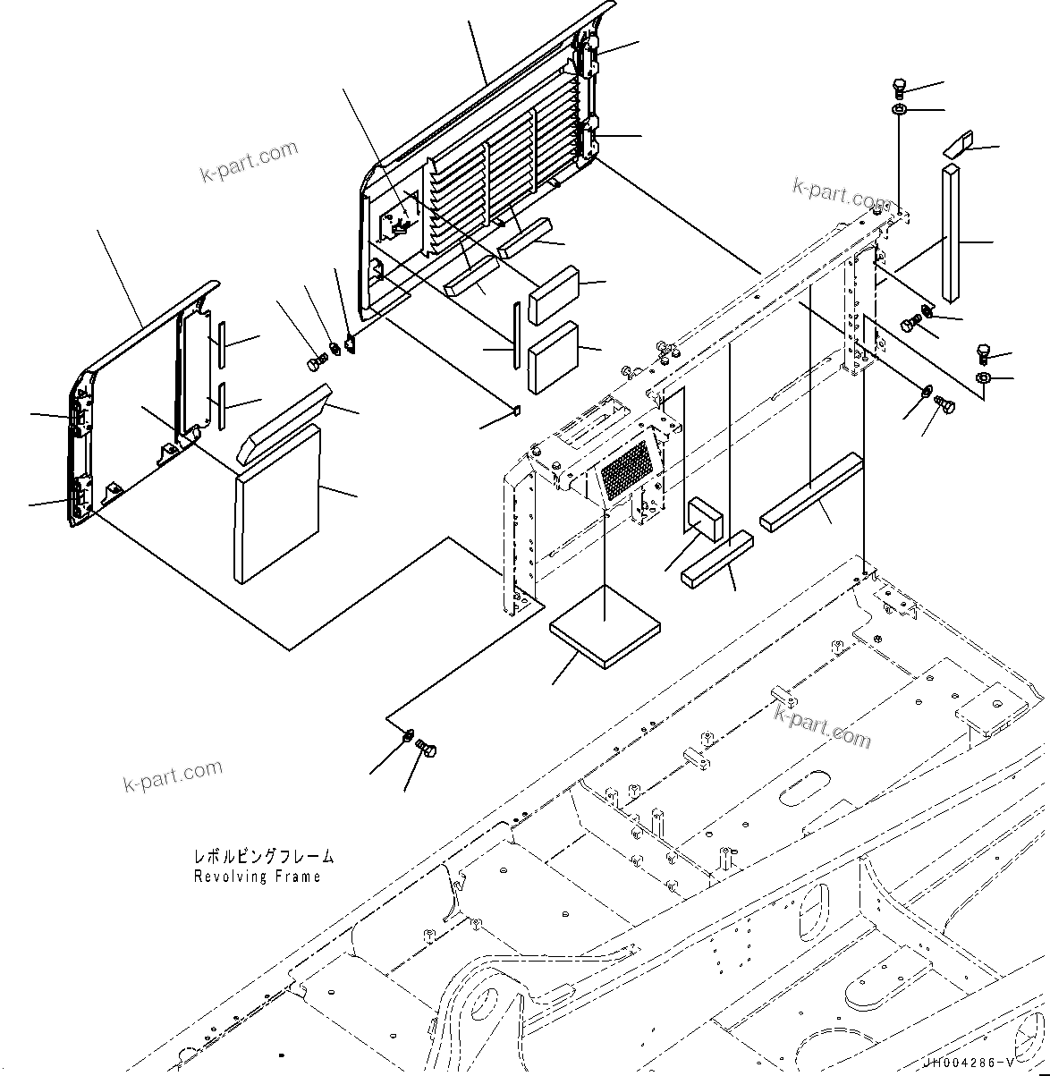 Komatsu parts book diagram for PC450LC-8R S/N 79001-UP: DOOR R.H., COVER (1/2)(#75001-)