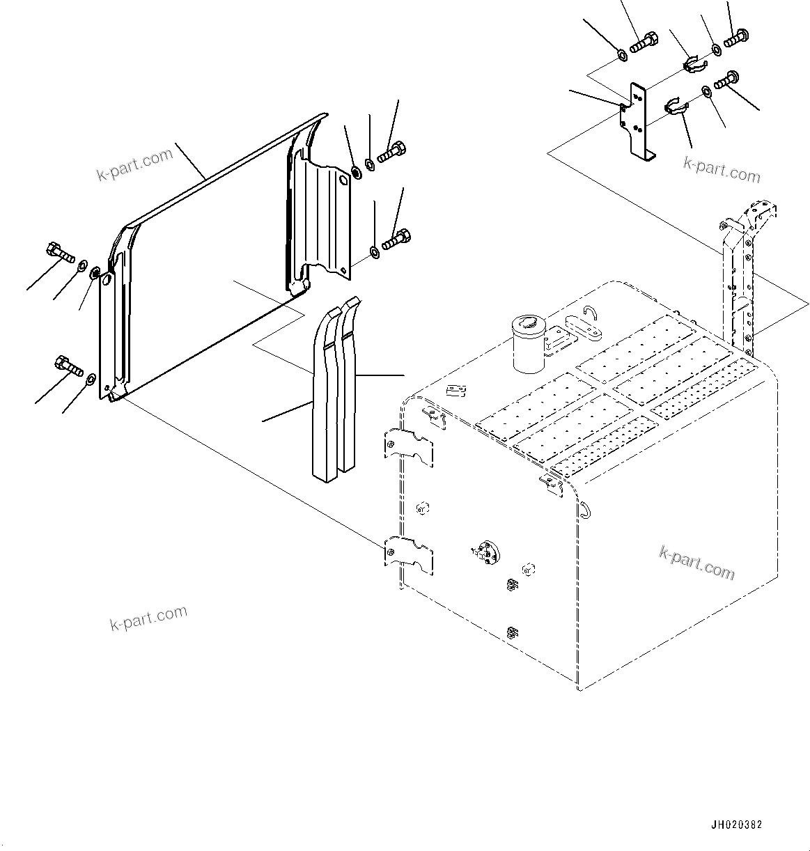 Komatsu parts book diagram for PC450LC-8R S/N 79001-UP: DOOR R.H., COVER (2/2)(#76012-)