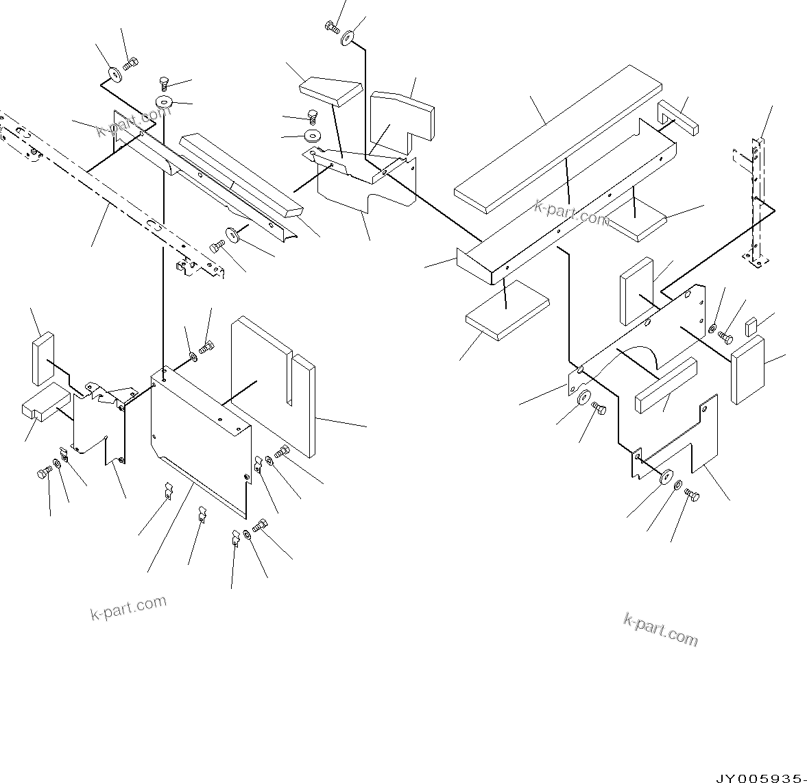 Komatsu parts book diagram for PC450LC-8R S/N 79001-UP: PARTITION, CENTER(#75001-75100)