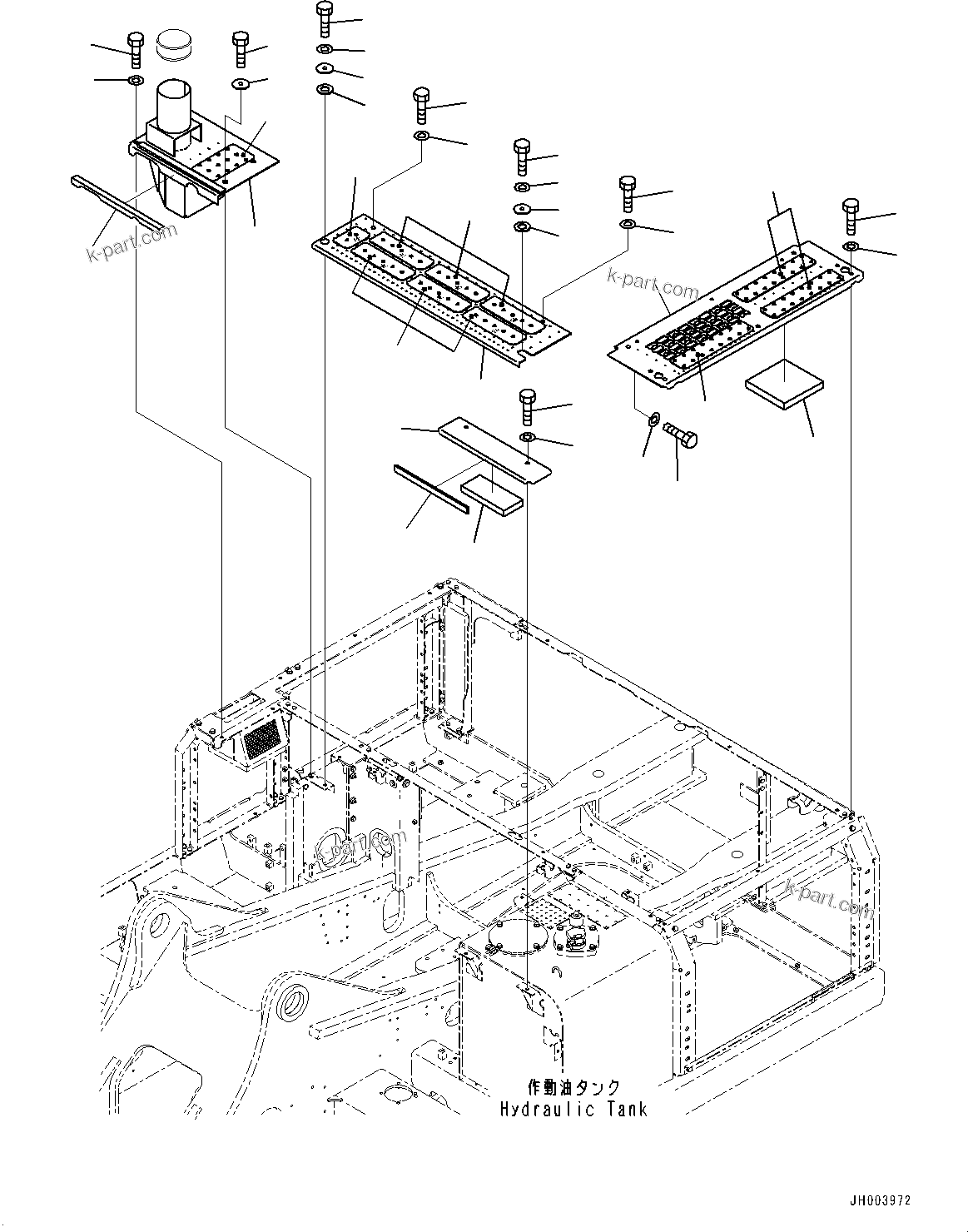 Komatsu parts book diagram for PC450LC-8R S/N 79001-UP: UPPER COVER, COVER(#75097-75203)