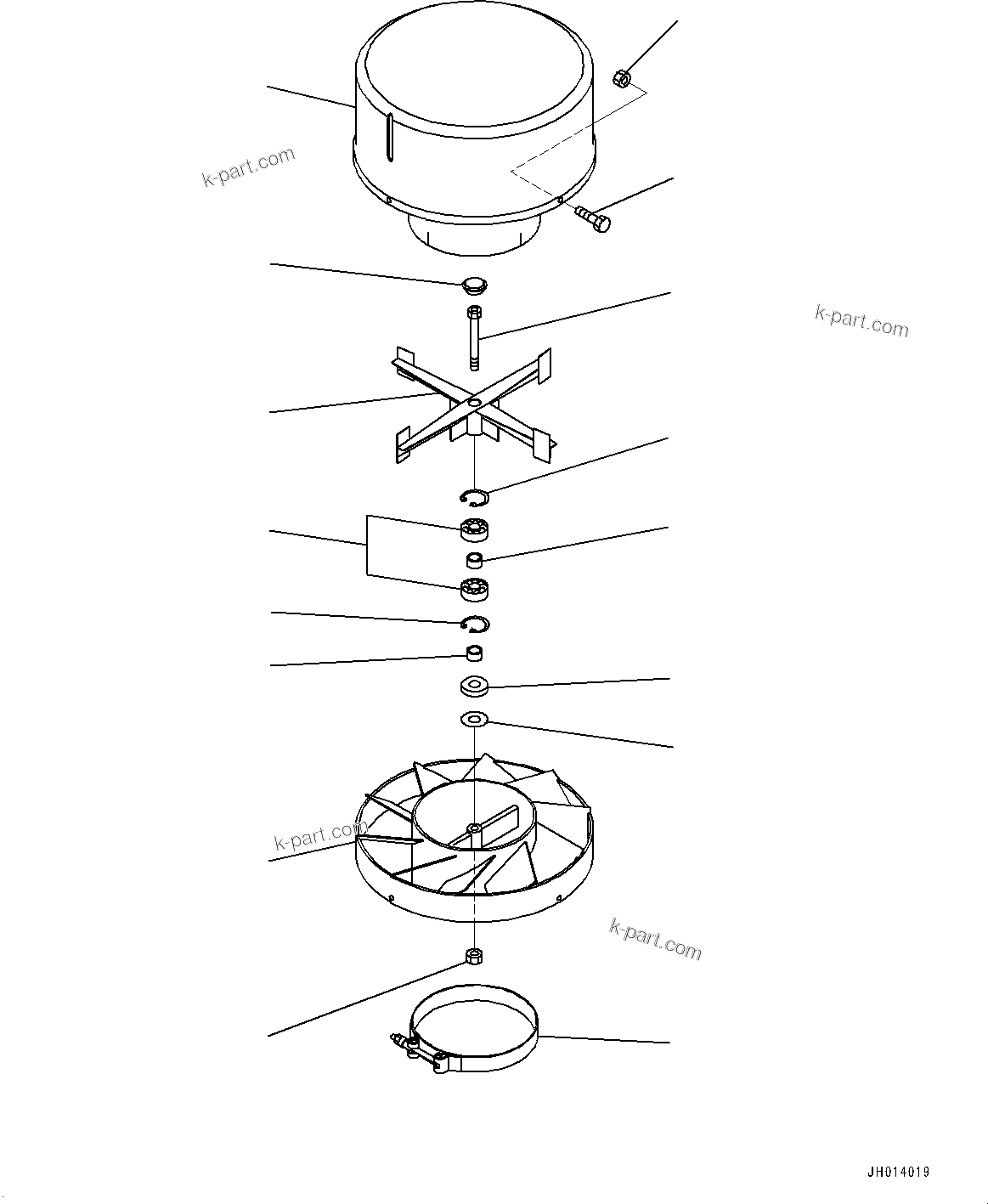 Komatsu parts book diagram for PC450LC-8R S/N 79001-UP: UPPER COVER, PRE-CLEANER(#75685-)
