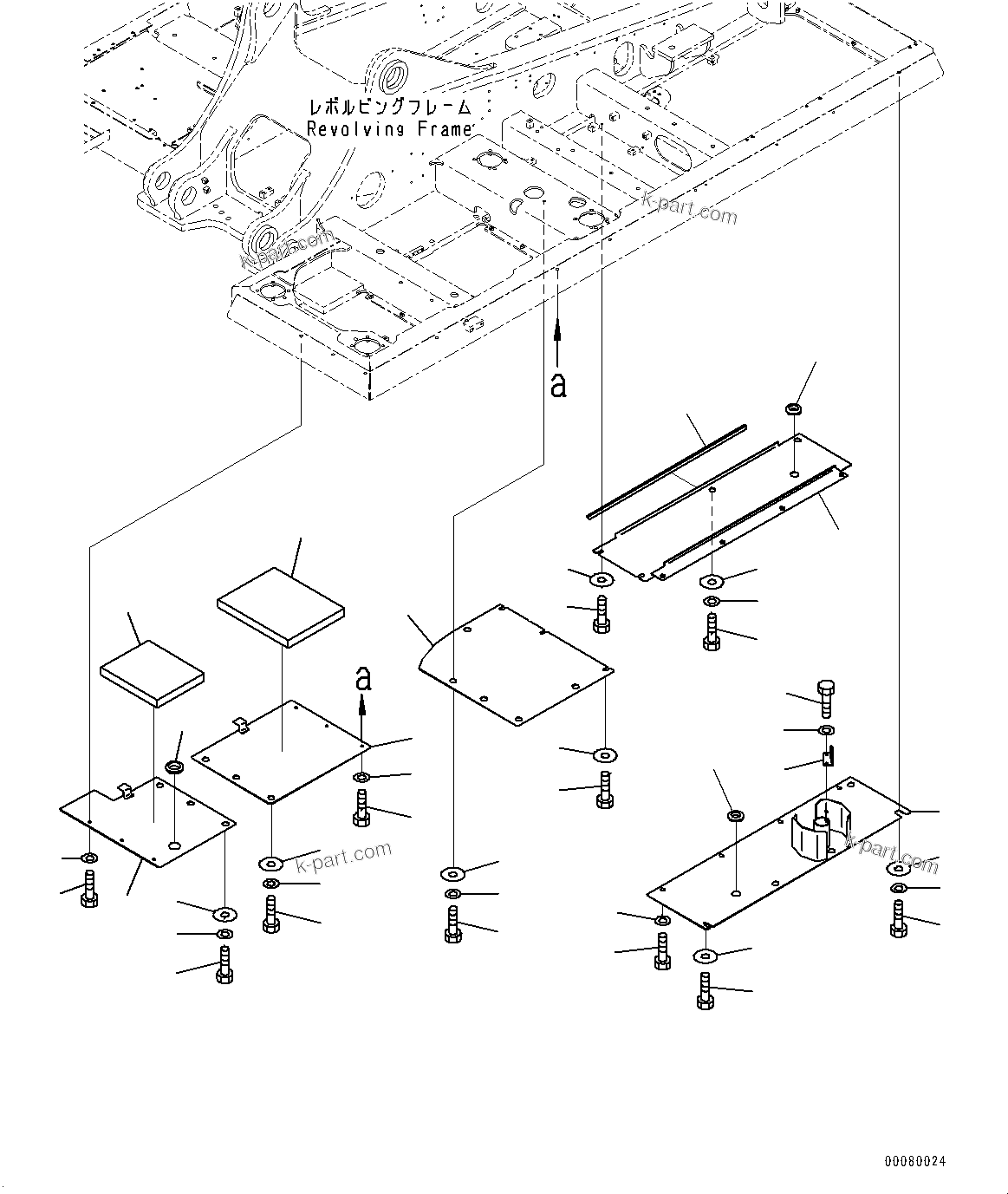 Komatsu parts book diagram for PC450LC-8R S/N 79001-UP: UNDER COVER, REVOLVING FRAME, L.H. (REFUELING PUMP)(#75001-)