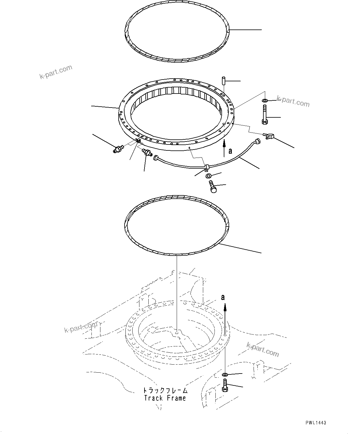 Komatsu parts book diagram for PC450LC-8R S/N 79001-UP: SWING CIRCLE, (#75001-)