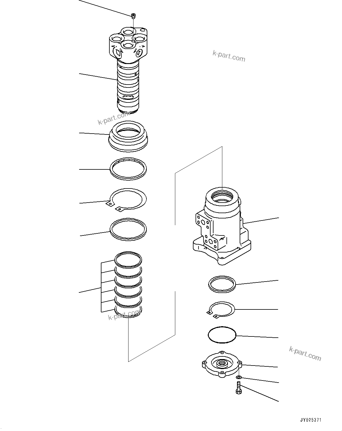 Komatsu parts book diagram for PC450LC-8R S/N 79001-UP: SWIVEL JOINT, INNER PARTS(#75803-76327)