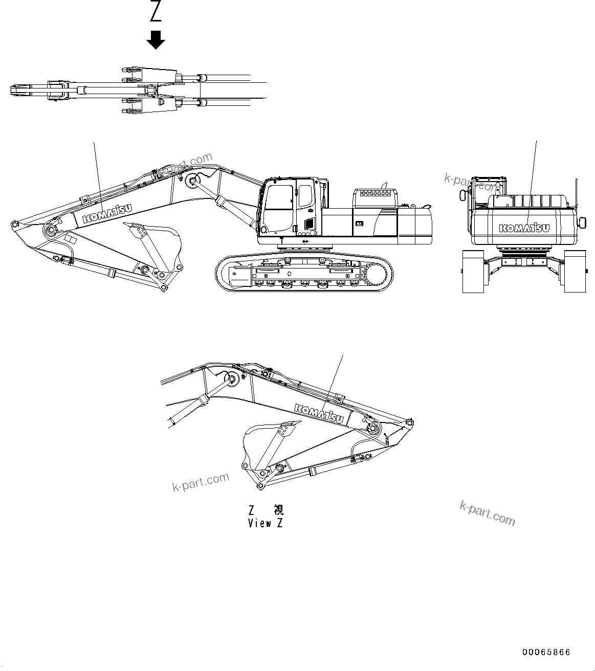 Komatsu parts book diagram for PC450LC-8R S/N 79001-UP: KOMATSU LOGO, (ADDITIONAL)(#75001-)