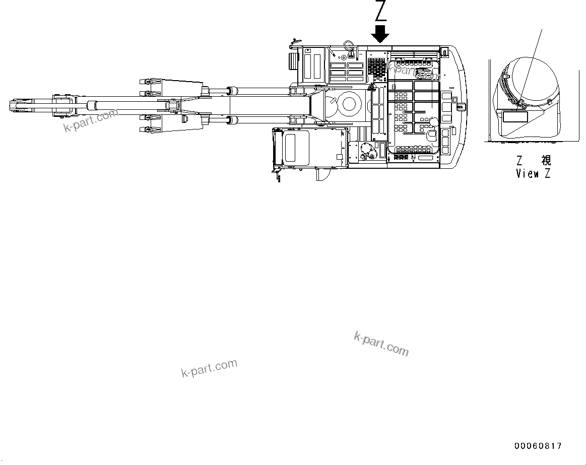 Komatsu parts book diagram for PC450LC-8R S/N 79001-UP: PLATES, AIR CLEANER, (#75001-)