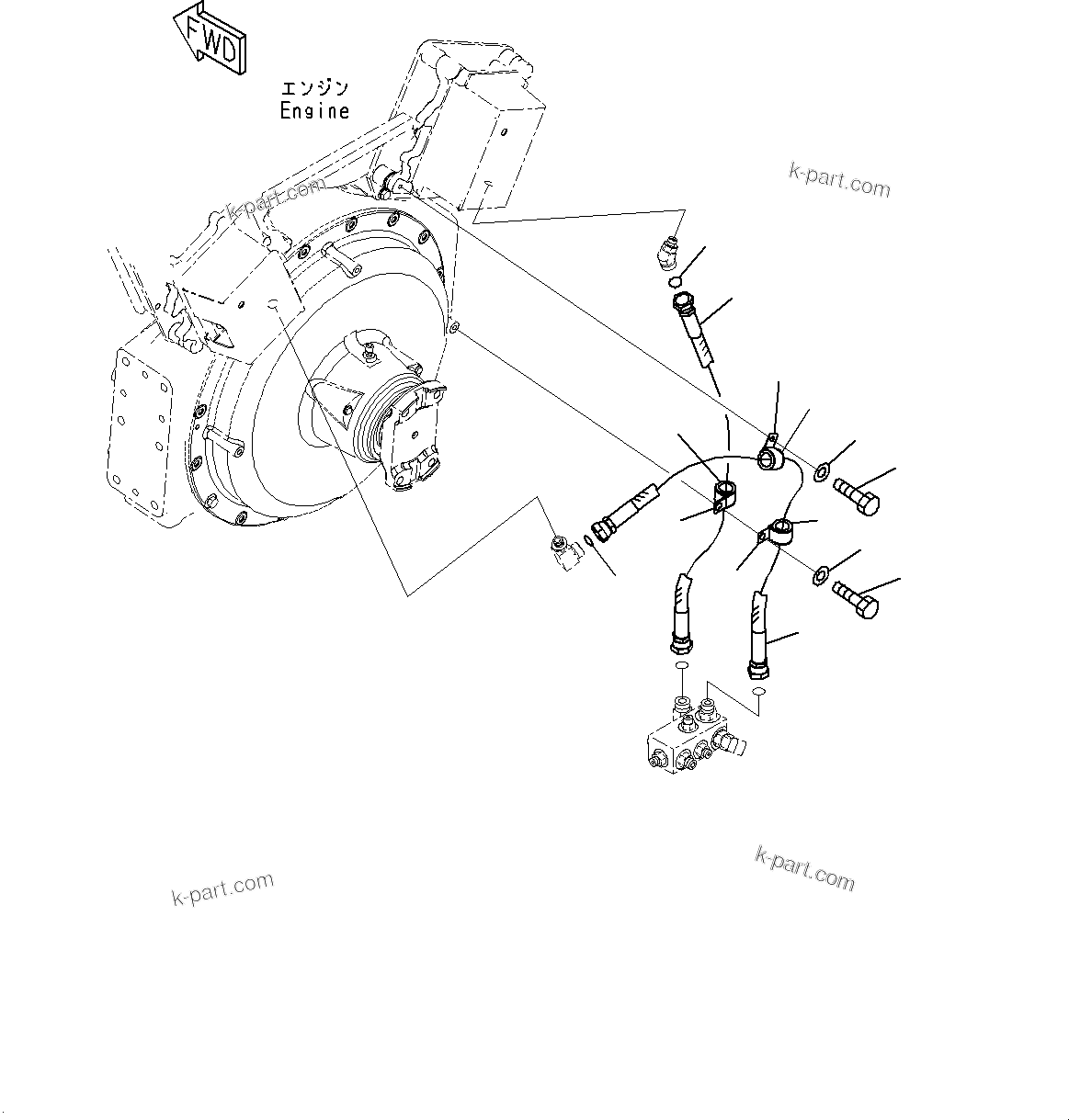 Komatsu parts book diagram for HD785-7 S/N 37001-UP: ENGINE RELATED PARTS, BLOCK TO COOLING PLATE(#37001-)