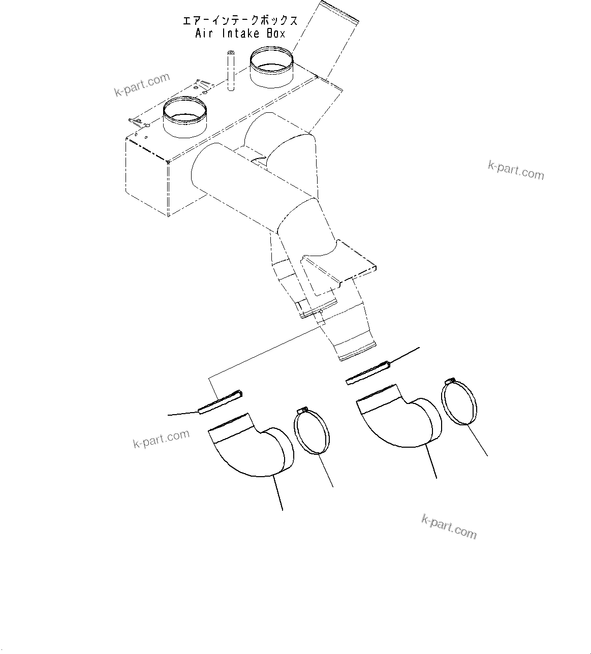 Komatsu parts book diagram for HD785-7 S/N 37001-UP: ENGINE RELATED PARTS, AIR INTAKE PIPING(#37001-)