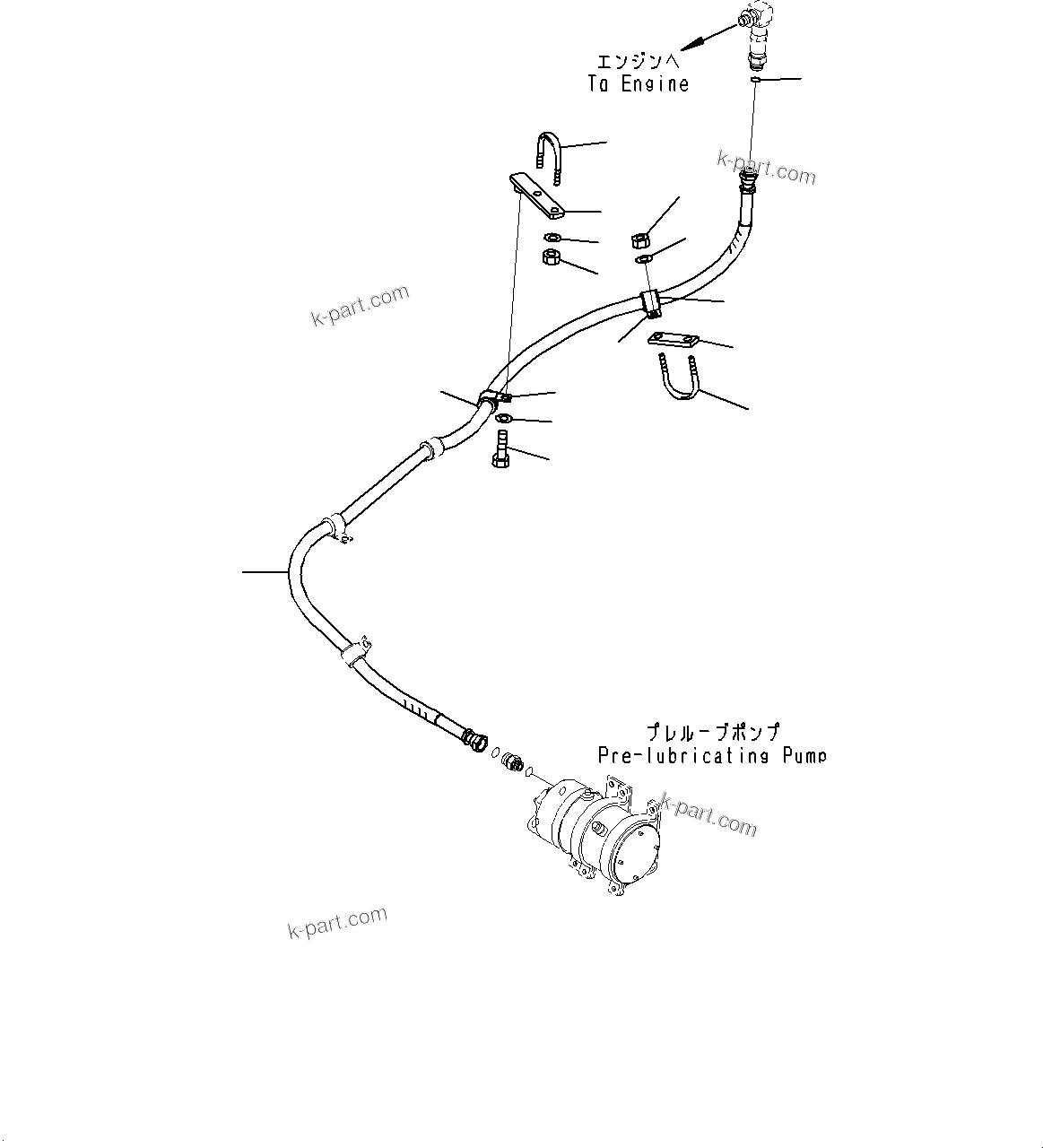 Komatsu parts book diagram for HD785-7 S/N 37001-UP: ENGINE RELATED PARTS, ENGINE PRE-LUBRICATION SYSTEM(#37001-)