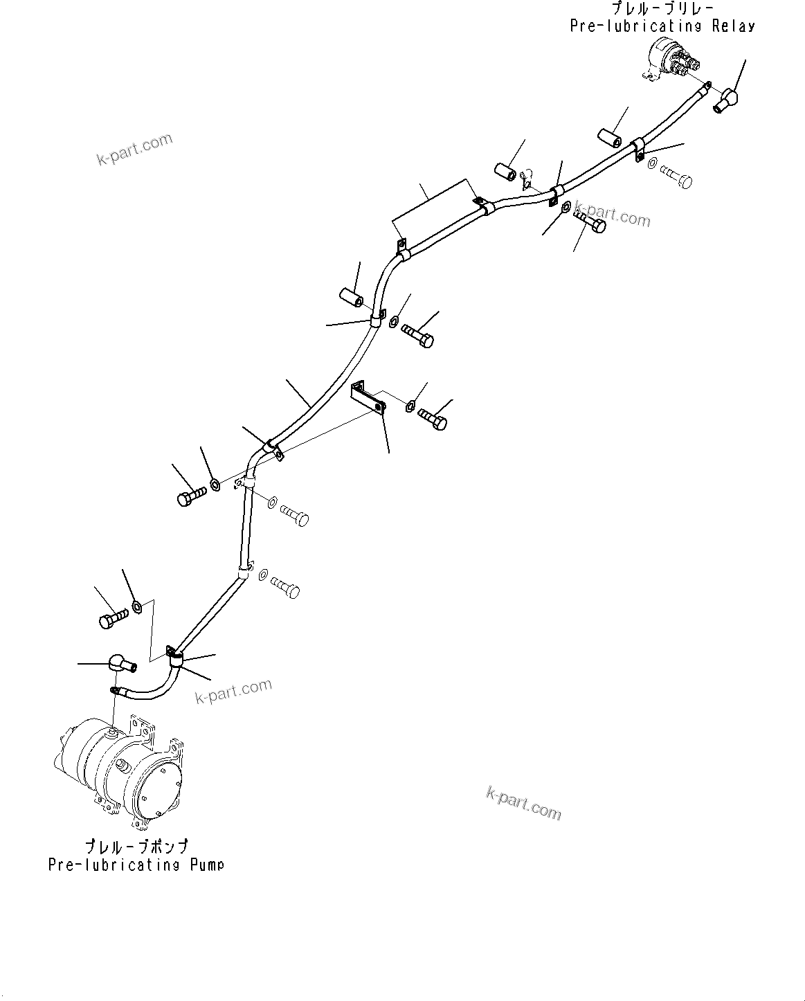 Komatsu parts book diagram for HD785-7 S/N 37001-UP: ENGINE RELATED PARTS, PRE-LUBRICATION ELECTRICAL(#37001-)