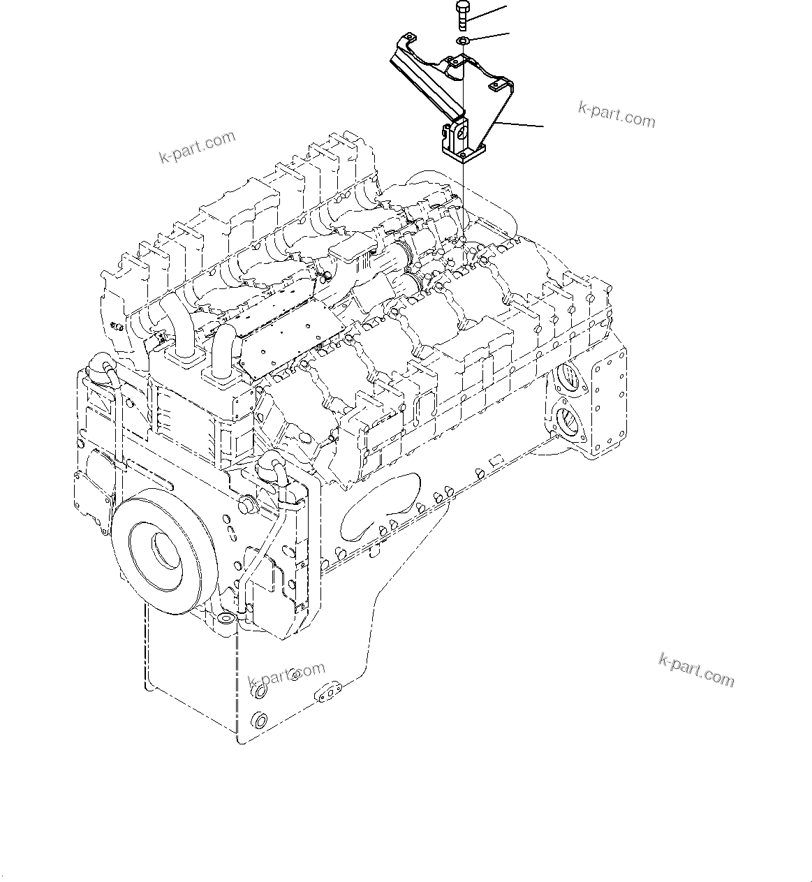 Komatsu parts book diagram for HD785-7 S/N 37001-UP: ENGINE MOUNTING, EXHAUST BRACKET(#30001-30701)