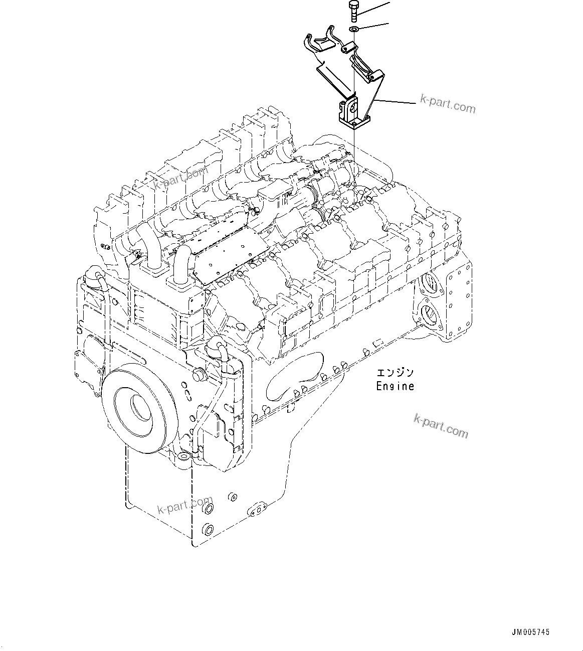 Komatsu parts book diagram for HD785-7 S/N 37001-UP: ENGINE MOUNTING, EXHAUST BRACKET(#30702-)